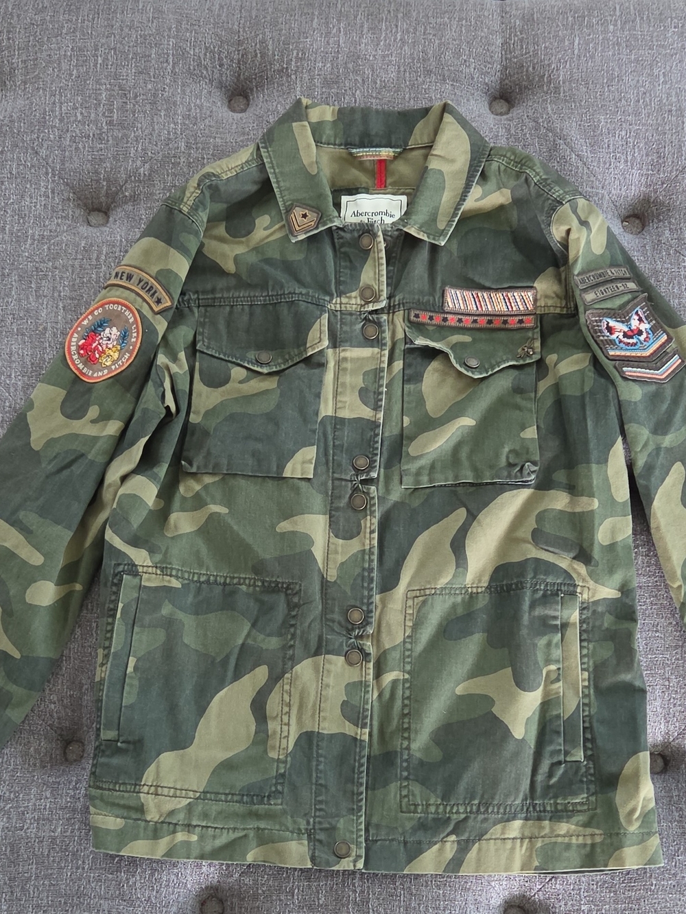 Abercrombie & Fitch Olive Green Camo Utility Jacket